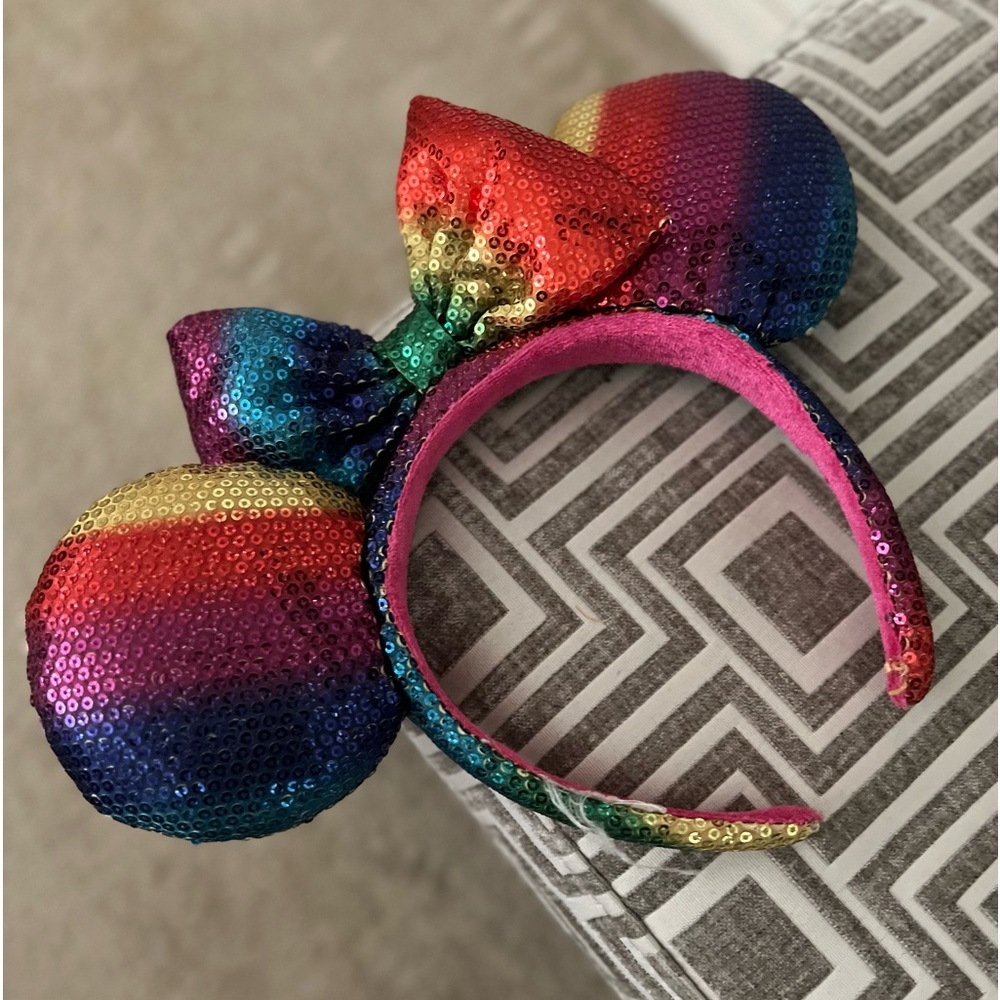 Disney Multi-Color Sequin Minnie Ears Headband For Kids